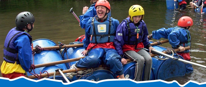 Blue Peris Mountain Centre, Snowdonia, North Wales - Raft Building